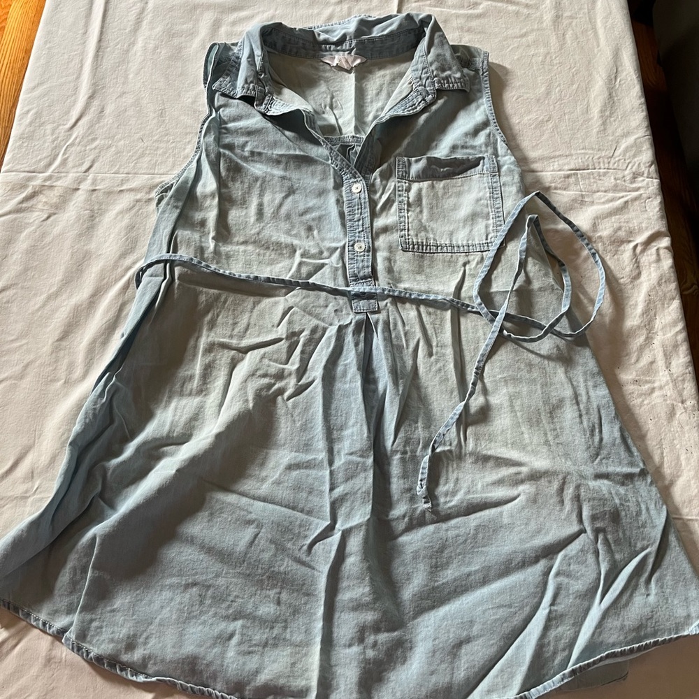 Chambray maternity tank top